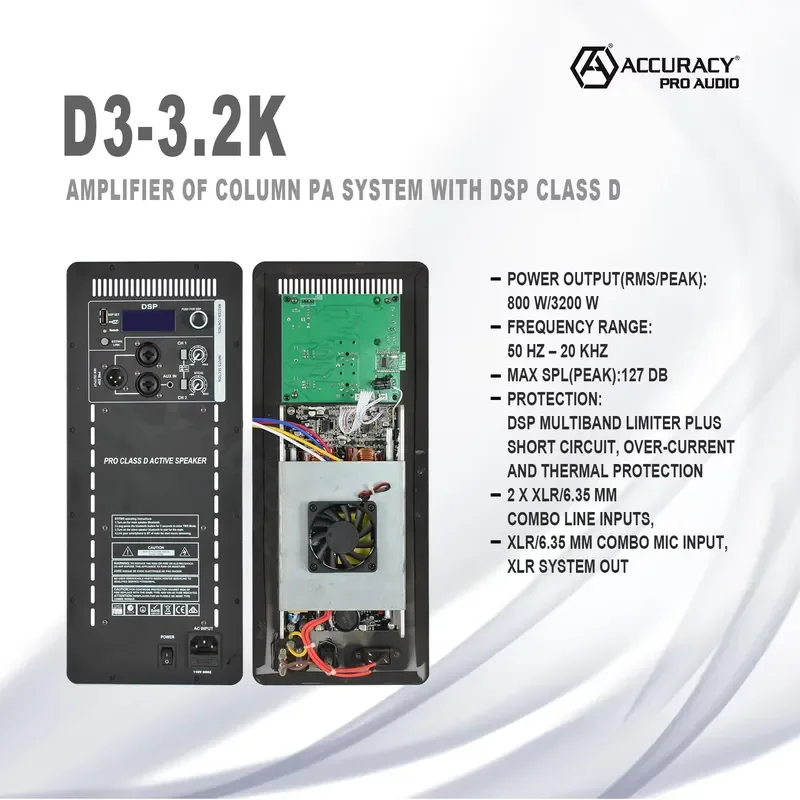 BOLRZO Accuracy Pro Audio D3-3.2K factory direct power amplifier board, professional class D power amplifier module
