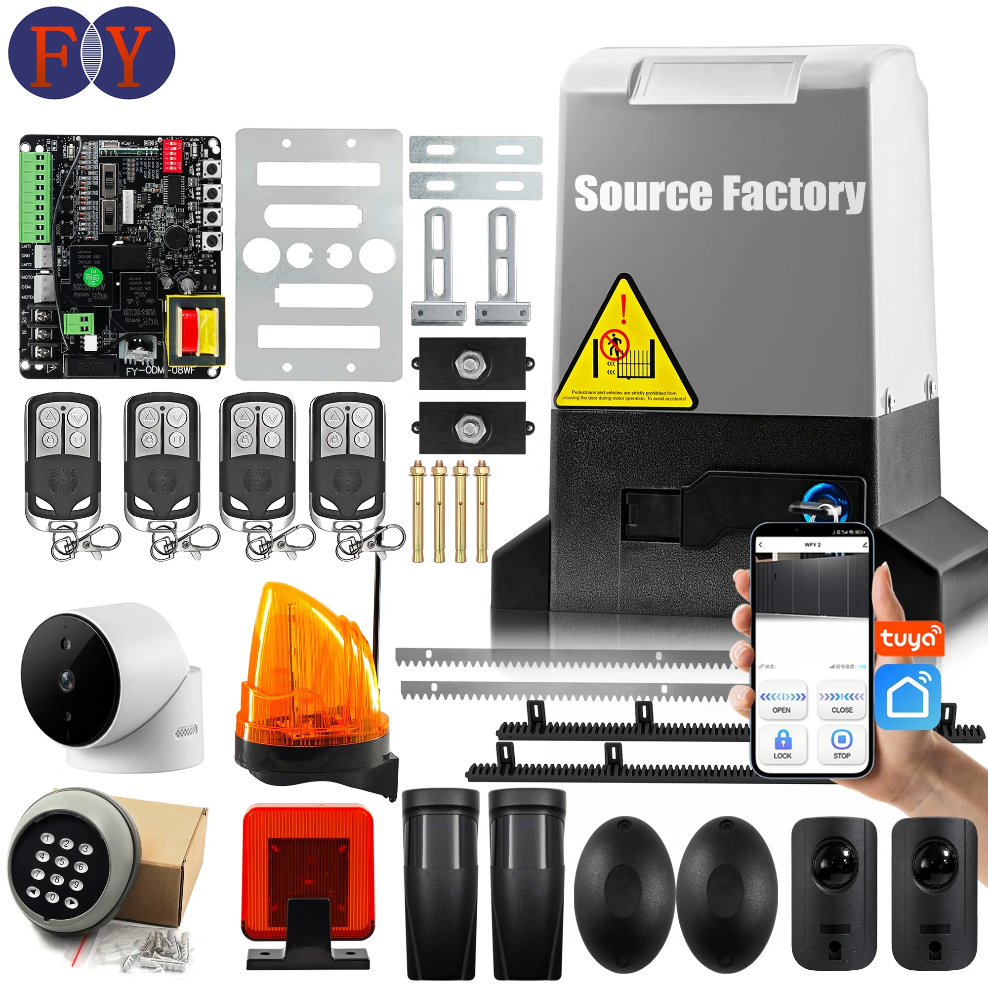 Professional Manufacturer's Spring Limit Sliding Gate Opener Kit 450kg to 2000kg Aluminum Door Operator System