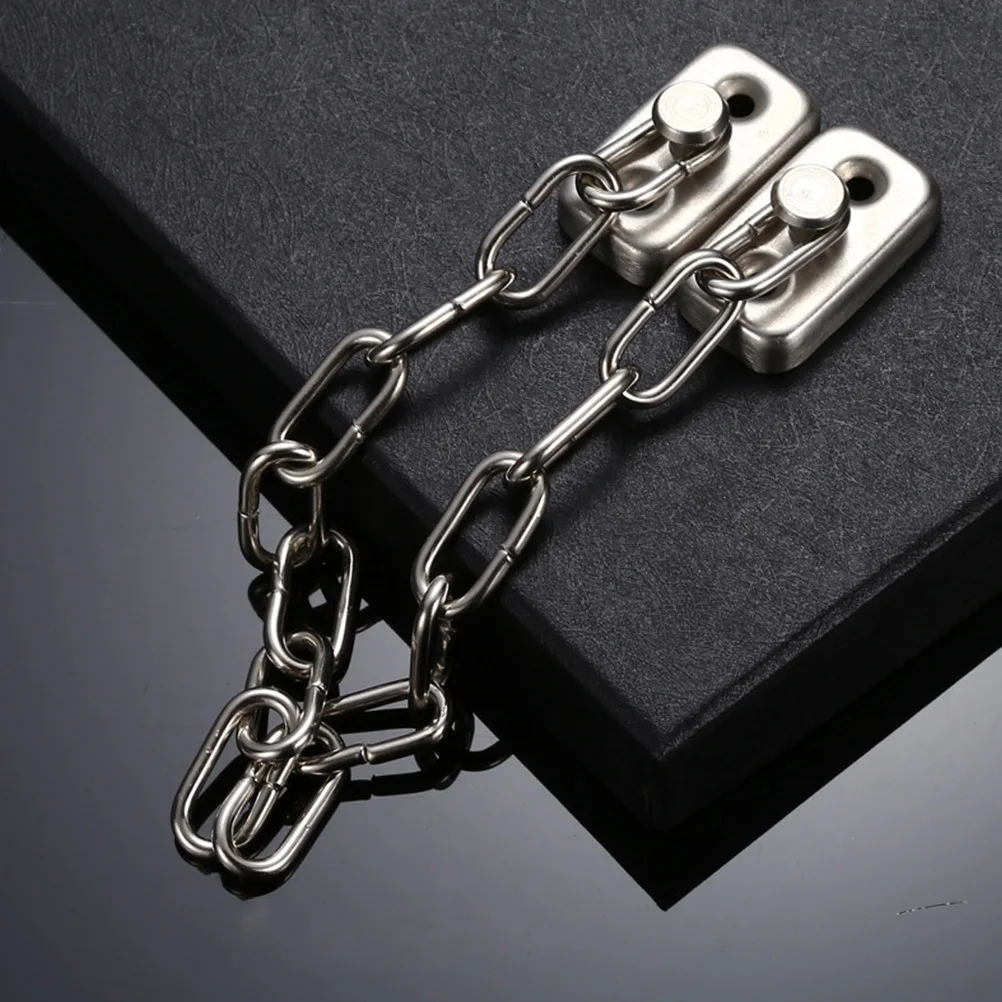 

2Pcs Window Safe Locks Stainless Steel Heavy-Duty Door Chain Locks for Sliding Doors Windows Anti-Theft Household Security