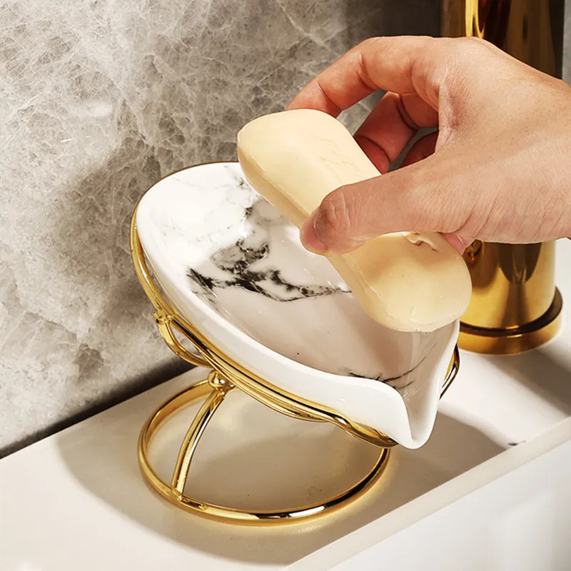 Light Luxury Ceramic Soap Dish Portable Kitchen Storage Accessories Soap Holders Soap Packaging Boxes Shelves Bathroom Organizer