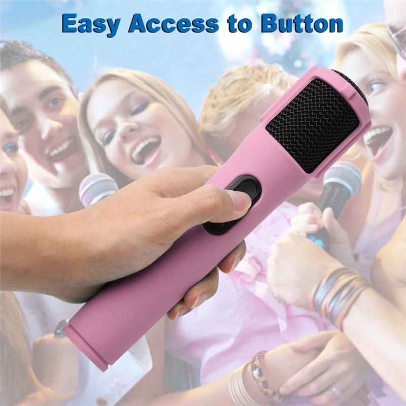 B24B 2Pcs Silicone Case For  Partybox Wireless Microphone Anti-Rolling Protective Case With Base Microphone Case