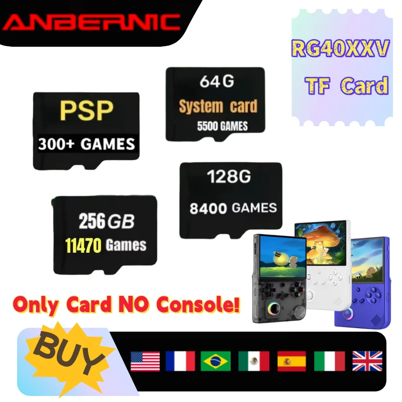 

TF Card For Anbernic RG40xxv Retro Handheld Game Console Video Game Consoles Support Linux System Output 5G Wifi Psp Game