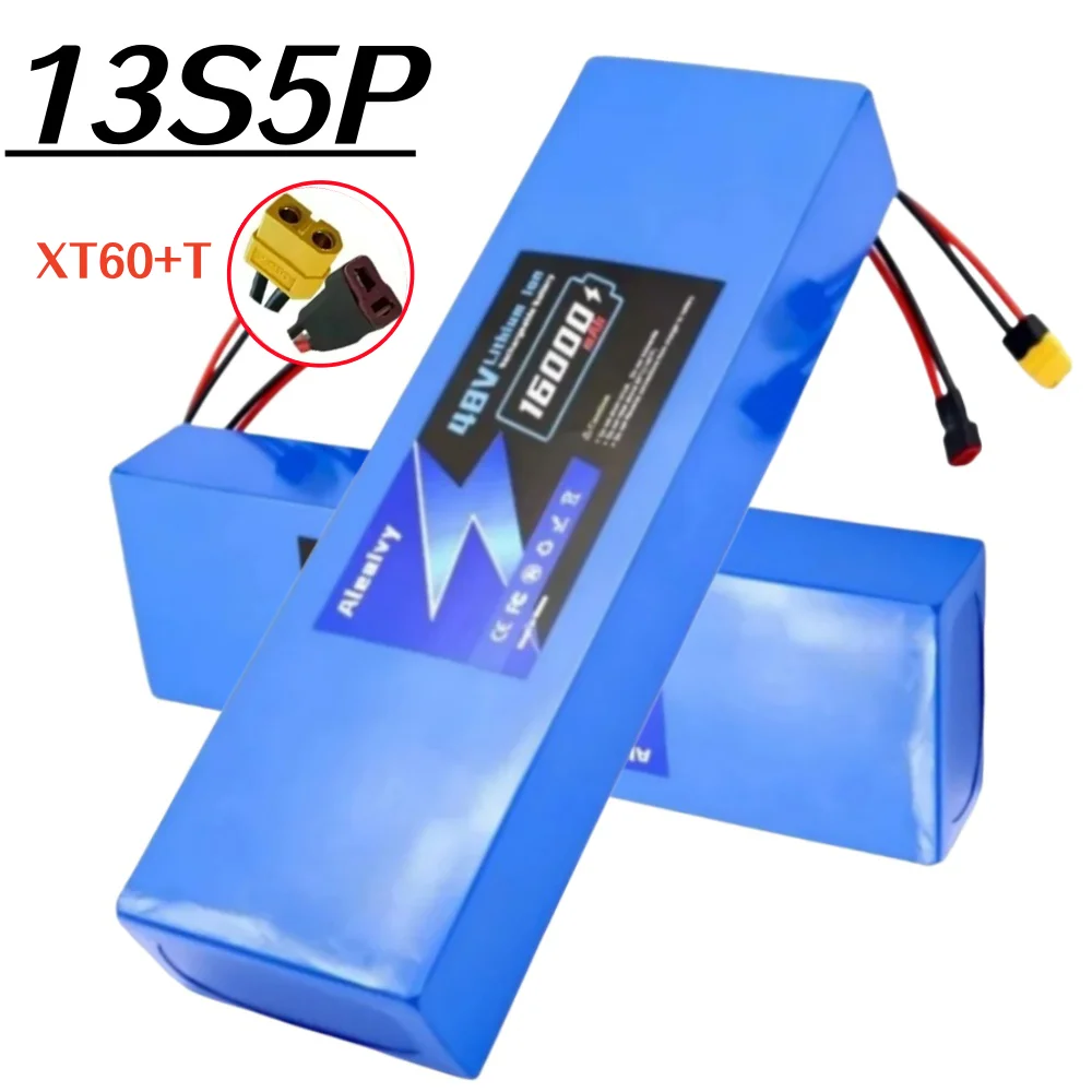 

48V 13S5P 16000mAh 18650 rechargeable lithium-ion battery 350W~500W built-in BMS Suitable for 48V Electric Scooters Battery.