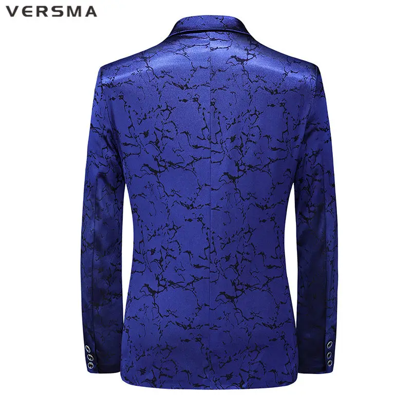 VERSMA Korean Casual Slim Fit Suit Jacket Coat Masculino Chinese Collar Single Button Youth Stage Suits Blazers 6XL Dropshipping