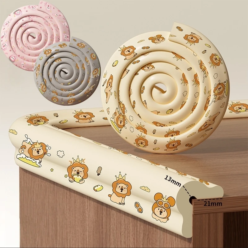 Striscia di protezione di sicurezza per bambini da 2 m Strisce per paraurti per bambini in schiuma per animali dei cartoni animati Mobili per bambini Protezioni per bordi del tavolo Protezione angolare