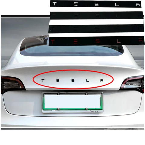 1PCS Chrome Logo Car Rear Tailgate Sticker Emblem MODEL 3 S X Y accessories Badge Decal 8 best sales toyota logo black - №4