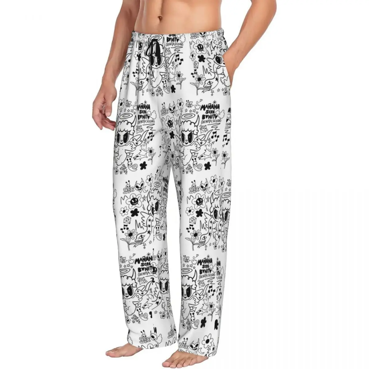 Custom Karol G Bichota Pajama Pants for Men Colombian Singer Lounge Sleep Stretch Sleepwear Bottoms with Pockets