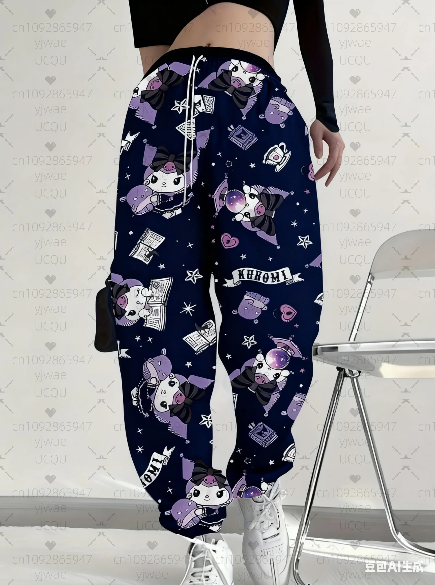 Celana Jogger Kasual Wanita Musim Semi/Gugur 2025 Celana Panjang Pria Outdoor Kawaii Kuluomi Pakaian Wanita