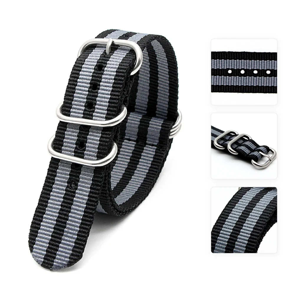 Sport Style High Quality Watchband For Braided Strap Nylon Replacement Band For Men And Women 18mm 20mm 22mm 24mm