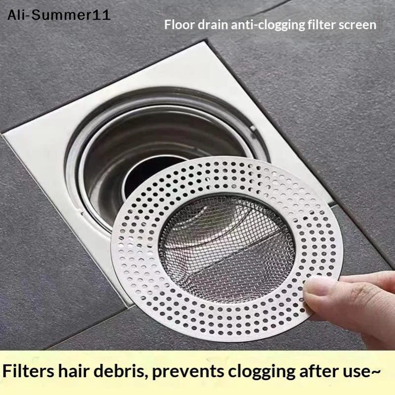 

【AY】Stainless Steel Floor Drain Kitchen Food Slag Bathroom Mesh Sink Filter Strainer Hair Catcher Stopper Home Metal Drain Plugs