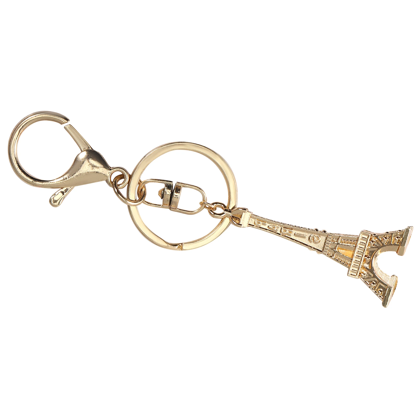 

Eiffel Tower Zinc Alloy Unique Design Golden Cute Pendant Key Ring Decorative Car Gifts Small Bag Ornament Lightweight