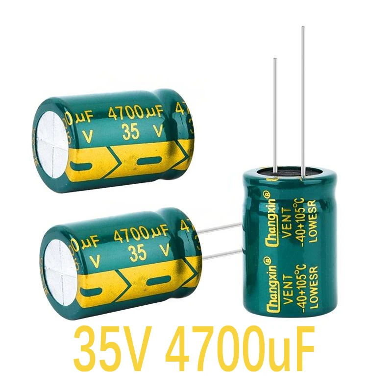 (10 قطعة) 35V4700UF 16x25 مللي متر 18x25 مللي متر عالية التردد منخفضة المقاومة مُكثَّف كهربائيًا 4700 فائق التوهج 35 فولت