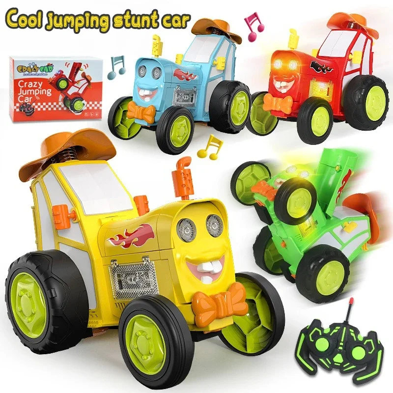 Mini voiture sauteuse Elin avec lumières musicales, véhicule RC, télécommande infrarouge, cascadeuses, marche verticale, camion RC, jouets amusants pour enfants