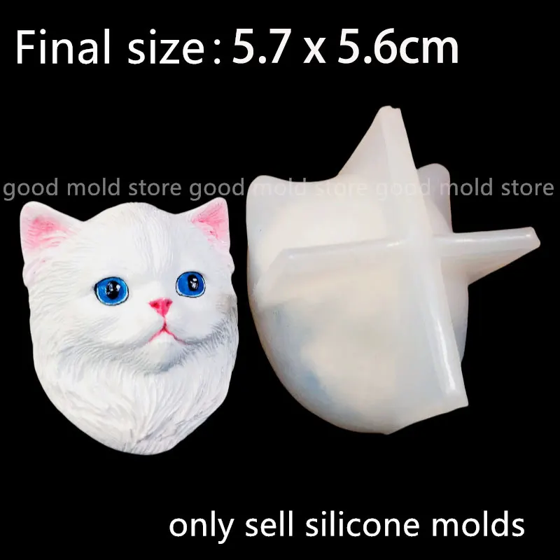 Cute kitten Head Plaster Mold British Shorthair Persian Cat Animal Epoxy Resin Silicone Mold Ragdoll Hairless Cat Pet Silicone