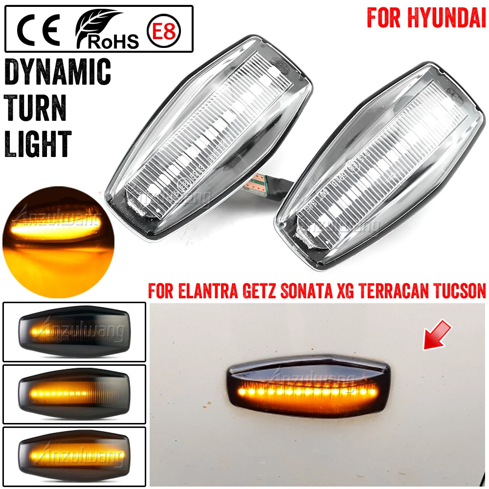 

1Pair Turn Signal Side Marker Light For Hyundai i10 Elantra (XD) XG (30 / 300 / 350) Tucs Dynamic Sequential Blinker Light