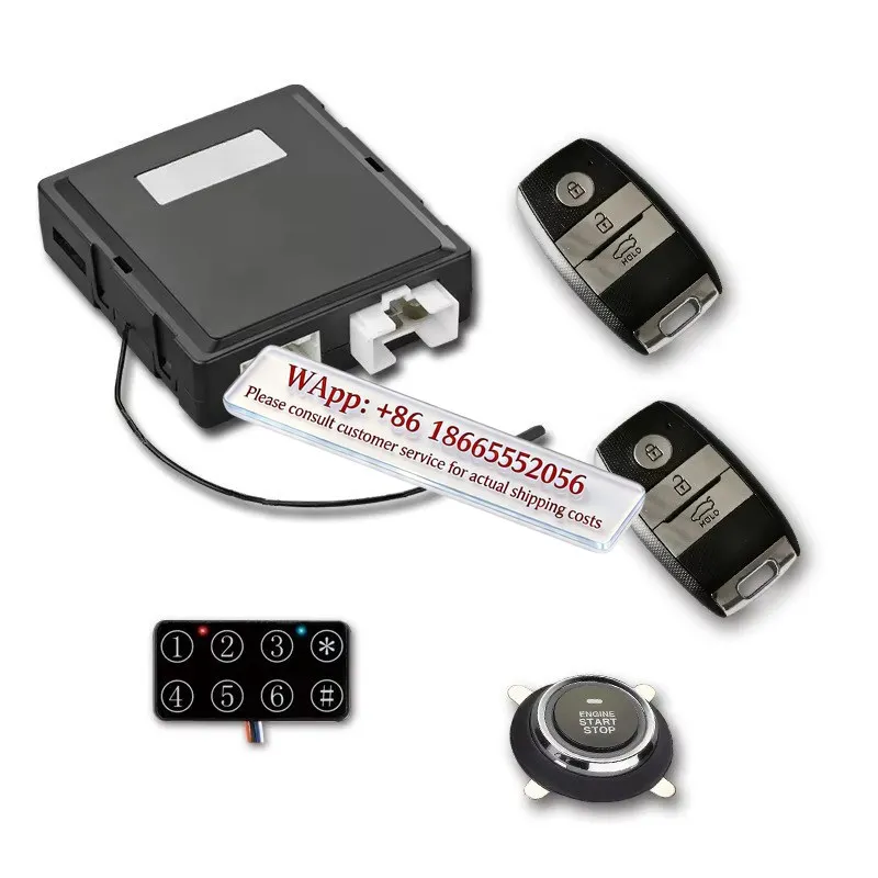 High-quality smart key car alarm PKE button engine start-stop system with remote start and PIN pad