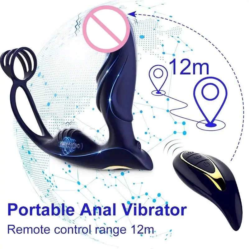 Delay Ejaculation Men's Briefs Panties With Cork Ass Tool For Relaxation 3in1 Anal Vibrator Husband Testicle Ring Men Women