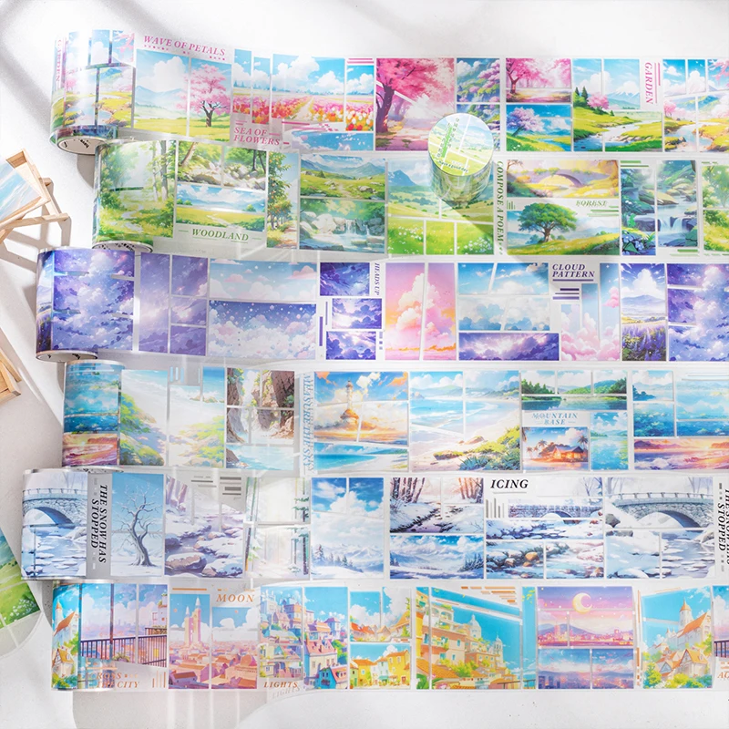 65mm * 200cm Storyboard Dream Series Spring Cloud Landscape Nastro in PET Creativo Diario fai da te Materiale Collage di cancelleria