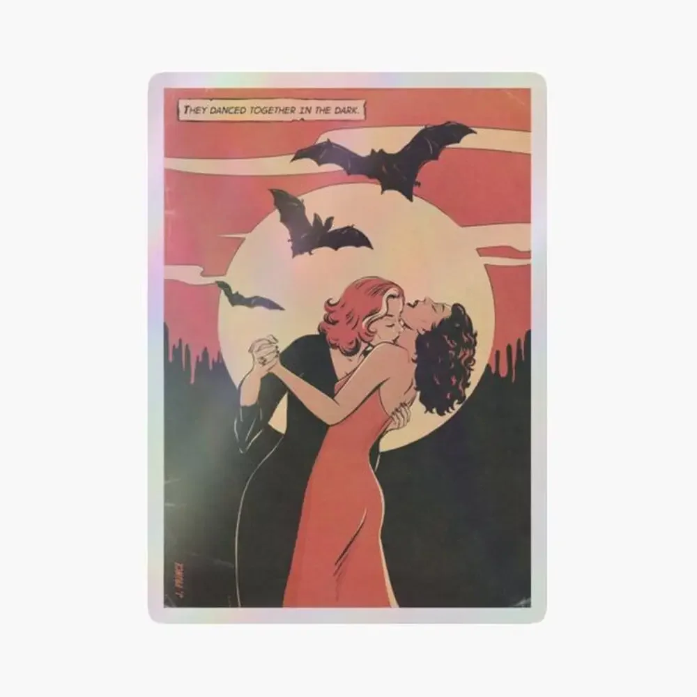 

dancing in the dark Holographic Sticker for Laptop Decor Bedroom Car Cute Cartoon Art Fashionable Public Suitcase