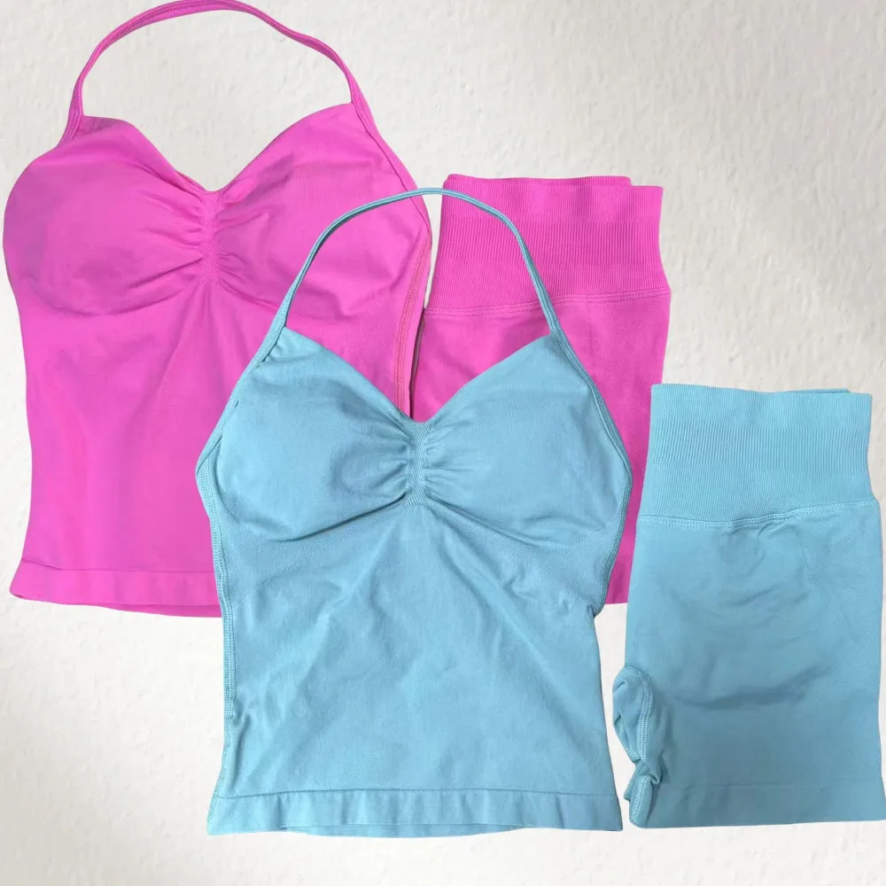 

Комплект для йоги из 2 предметов, летний комплект для йоги для тренажерного зала, спортивная одежда, женский жилет с воротником, бюстгальтер для йоги, топ, спортивные шорты с высокой талией, спортивный комплект