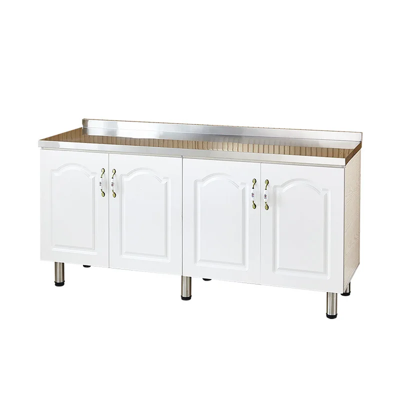 

Simple stainless steel cabinets Kitchen cabinets Rental kitchen cabinets Storage household stove Integrated sink
