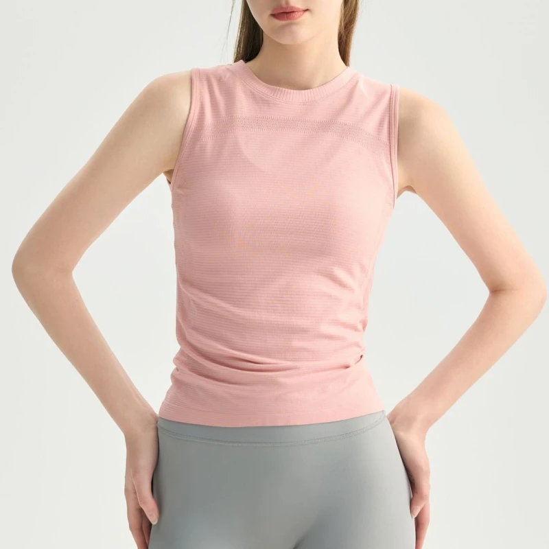 Seamless Breathable Sleeveless Yoga Tank Top For Women Lightweight Breathable Sport Sweater Outerwear For Running Fitness