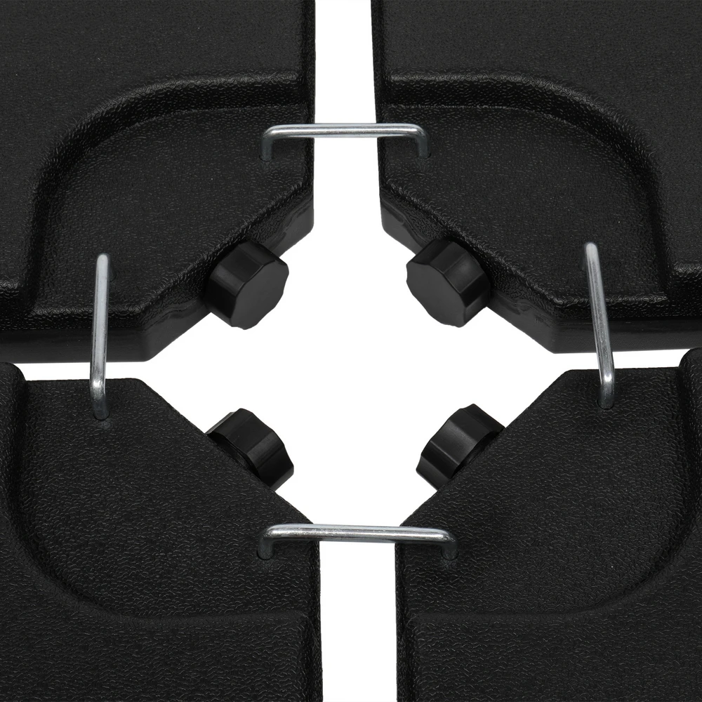 20" Square 4 Pieces Plastic Water Injection Sun Umbrella Base Parasol Base High Quality PP Material Easy to Use&Store[US-Stock]