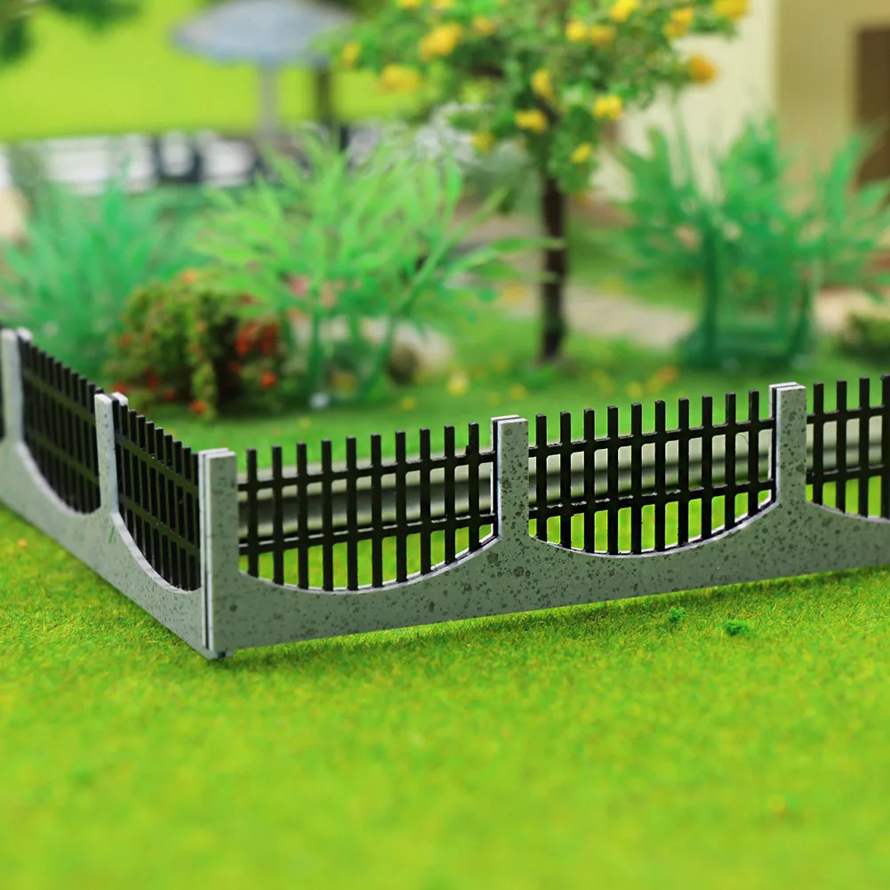 GY47075 3PCS 34.5cm Long OO HO Scale 1:87 Building Fence Model Railway Diorama