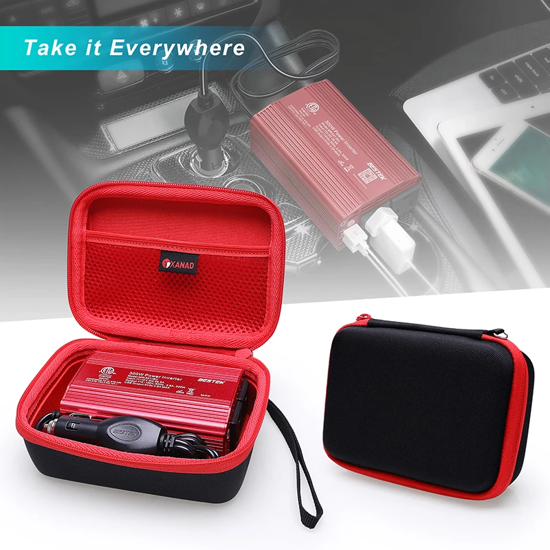 Xanad Eva Hard Case Voor Bestek 300W Power Inverter Dc 12V Naar 110V Ac Auto Omvormer Carrying opbergtas