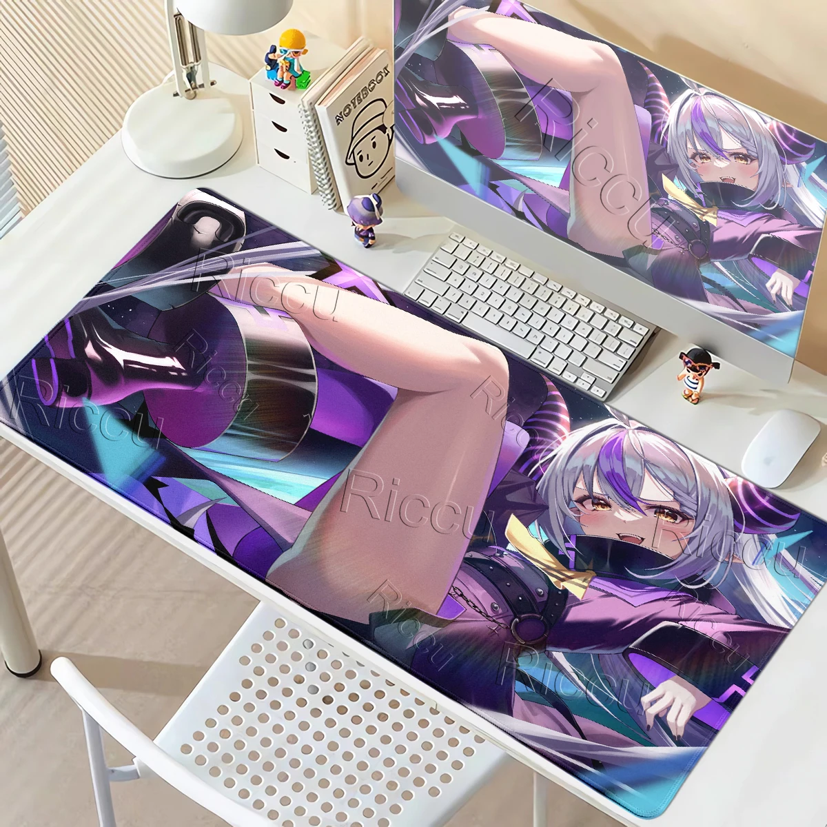 Hololive La Darknesss Mousepad Notebook Anime Girl Kawaii Table Rug Anti Slip Offices Gaming Room Decor Pc Keyboard Playmats XXL