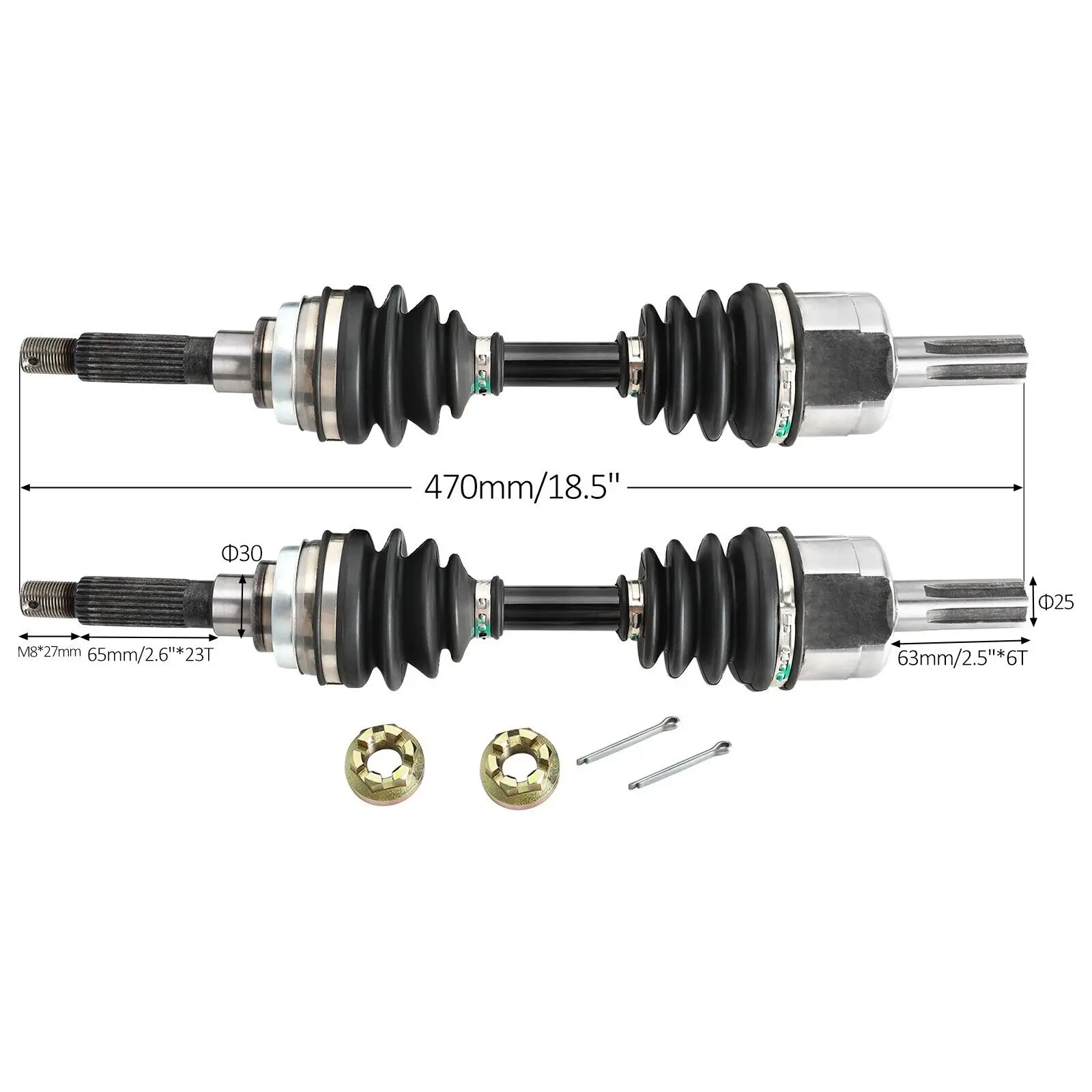 TDPRO 1Pair 4WD Rear Drive Shaft CV Axle Joint Assembly for DIY ATV Quad Buggy Go Kart