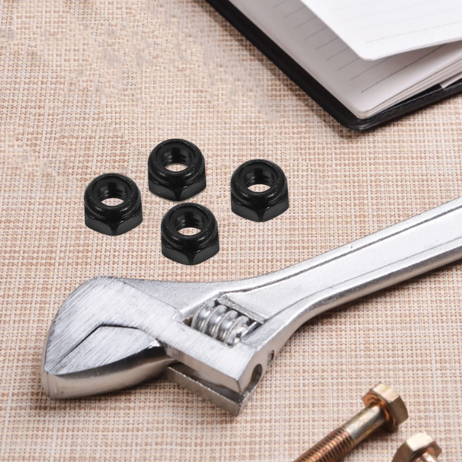 50Pcs Stainless Steel Self Locking Hex Nuts M5 Nylon Insert Threaded Locknuts for Bolts Hardware Stainless Steel Threaded Nuts