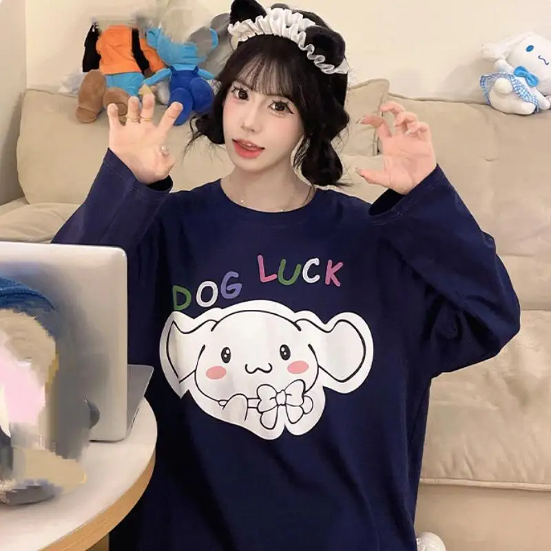 Anime Hellokitty Damen Pyjamas Chiikawa Cinnamoroll Kawaii Cartoon Mädchen Home Kleidung Langarm Hosen Sweetheart Girl