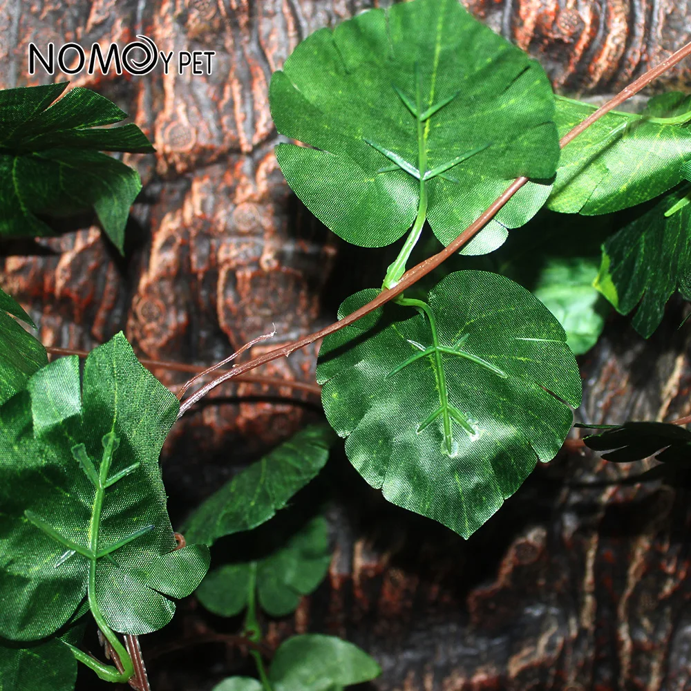 ต้นไม้ประดิษฐ์ NOMOY แบบแขวนพร้อมใบเมเปิลและจุกดูด - ต้นไม้เทอร์ราเรียมแบบถอดได้สำหรับตกแต่งแนวตั้งในตู้เลี้ยงสัตว์เลื้อยคลาน