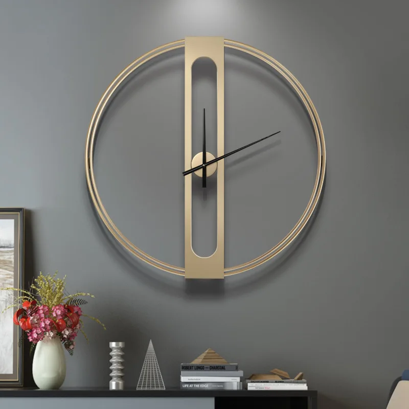 

Nordic Light luxury creative decoration clock simple and fashionable living room clock Iron mute wall clock modern design decor