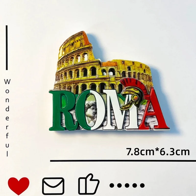 3D Resin Fridge Magnet Italy Roma Firenze Venezia Pisa Genova Vatican Travel Souvenir Home Decor Magnets