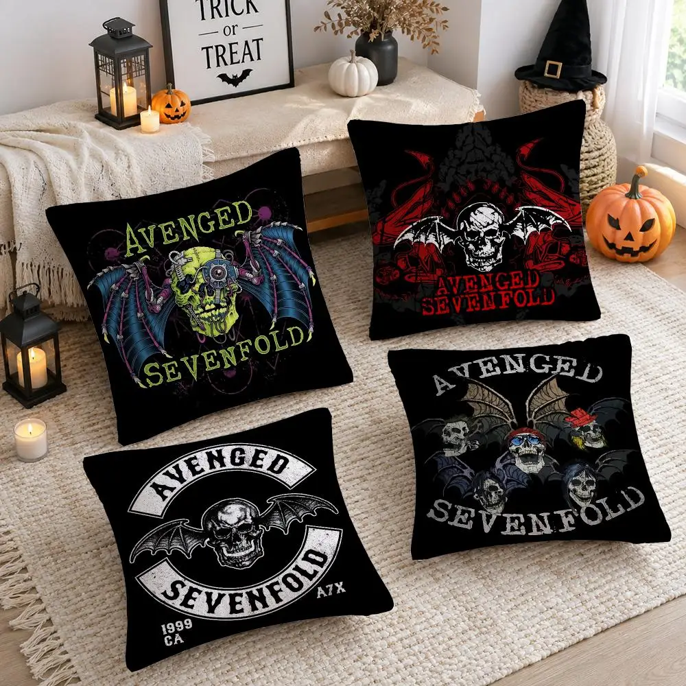 Rock Band A-Avenged Sevenfold Cushion Cover Soft Plush Cushion Case Throw Pillowcase Cozy Home Sofa Bed Living Room Decor