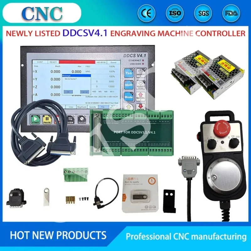 

DDCSV4.1 Комплект ЧПУ 3-осевой/4-осевой гравировальный станок, система управления движением, аварийная остановка MPG 75W24V, блок питания, контроллер двигателя