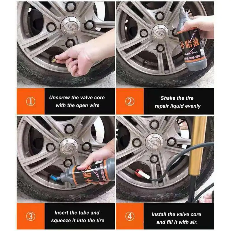 Tube Puncture Repair Sealant 380ml Strong Sealing Motorcycles Sealant Long-Lasting Tire Sealant Seals Faster Lasts Longer