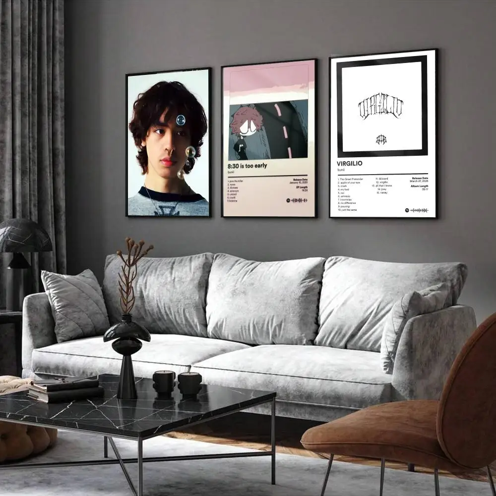 B-Bunii Cloud Rap Trap Music Poster Home Living Bed Room Bar Hallway Sticky Wall Art Printing Waterproof Aesthetic Decor