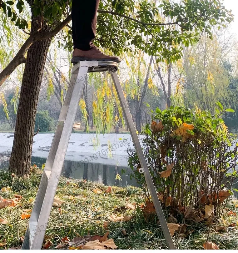 2025 New Unilateral Folding Triangular Herringbone Ladder 007 Storage Ladder for Orchard Picking Pruning Gardening