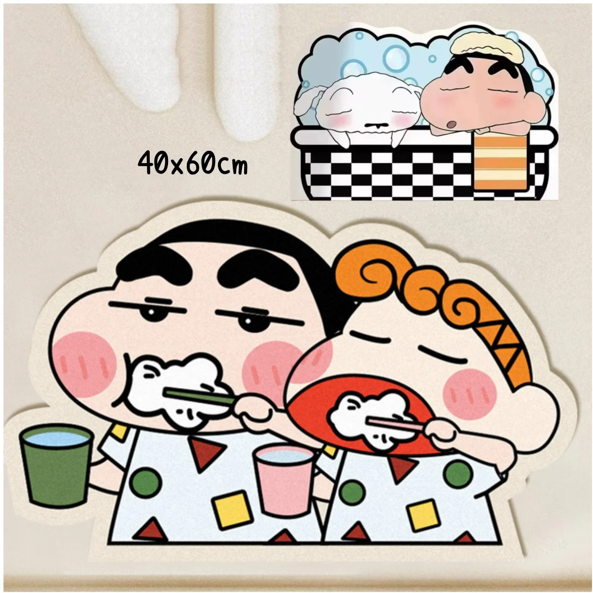 Crayon Shin chan cartoon anime bathroom living room floor mat anti slip, dirt resistant, absorbent, hand washable 40x60cm