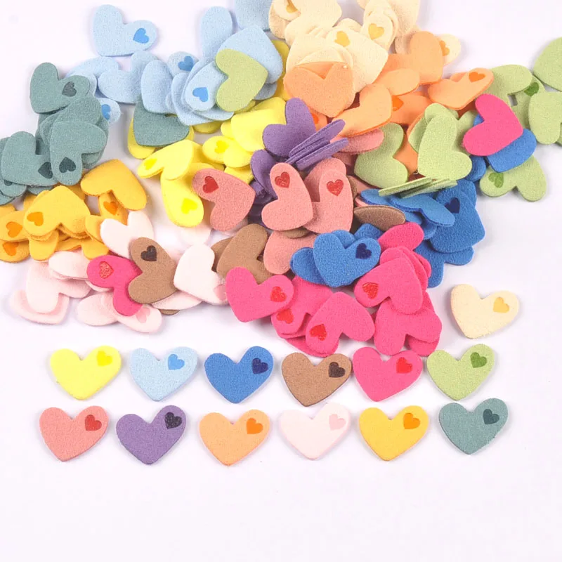 50Pcs Heart Pattern Love Embossing Leather Labels Clothes DIY Sewing Accessories Garment Supplies Banner Handwork Tags c3508