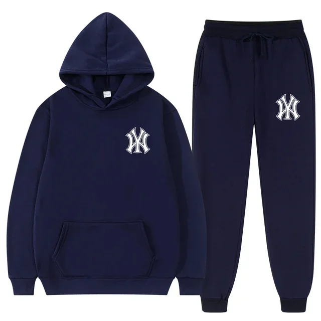 

Men's sport casual suit, suitable for running and fitness, includes a pullover with a hood and a jogging pants.