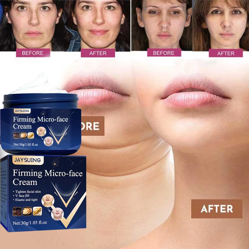 Women V-Shape Face Slimming Cream Lift Up V Double Chin Cheek Slimming Firming Anti Wrinkle Reshaped Face Counter Skin Care