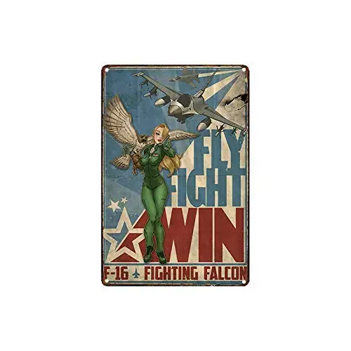 New Vintage Retro Metal Tin Sign Fly Fight Win Garage Home Kitchen Bar Pub Hotel Wall Decor Signs 12X8Inch