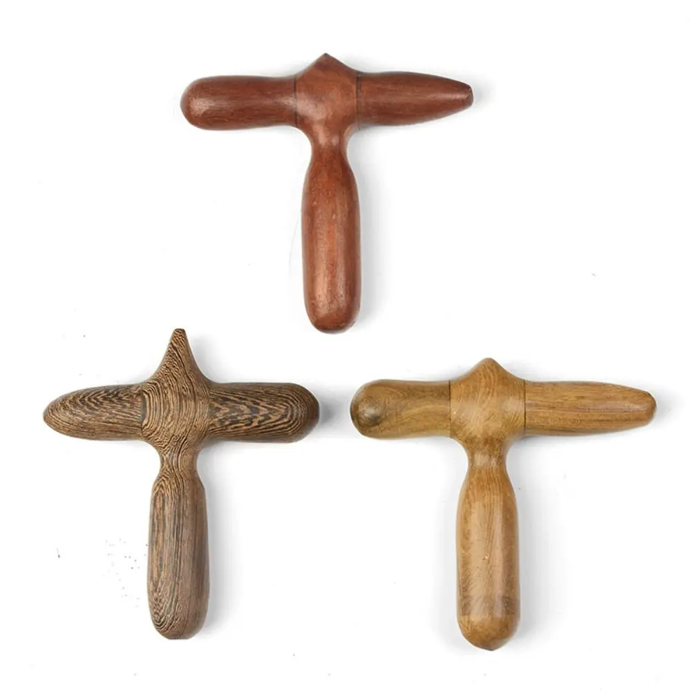 Sandalwood Cross Hammer Trigger Point Soreness Relief Acupuncture Acupoint Stick Wooden Muscle Relaxation Foot Spa Tool