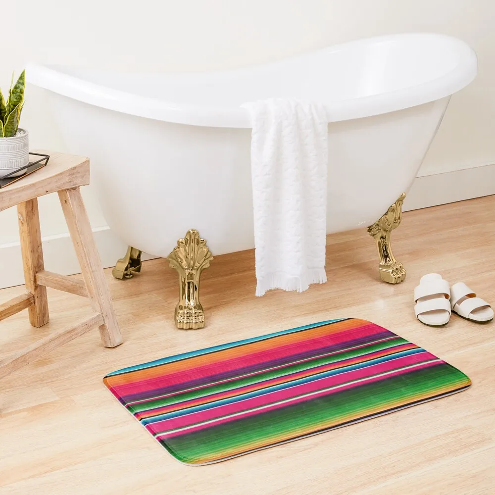 

Mexican Blanket Striped Fiesta Serape Bath Mat Toilet Carpet Carpet Rug DoorEntrance Door Mat