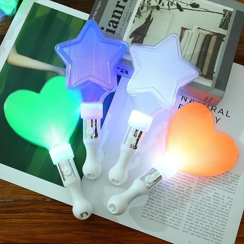 1-10pcs Kpop Lightstick Birthday Stick Concert Pentagram Glow Stick Handheld Flashing Rod Idol Support Rods