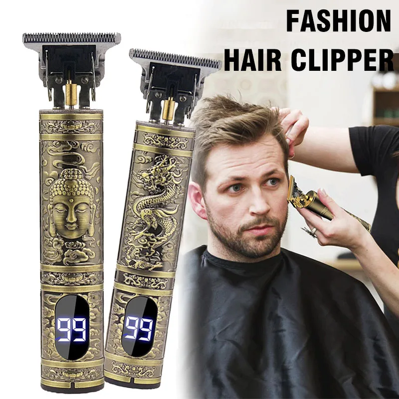 USB 充電電気バリカンヴィンテージヘアトリマーポータブルシェーバープロフェッショナル理髪ツール男性のためのボーイフレンドギフト